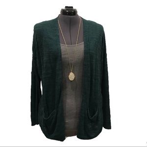 lightweight green cardigan with pockets